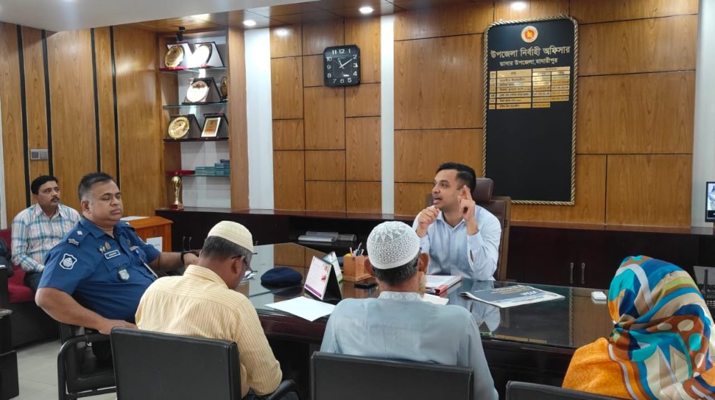 গ্রাম আদালত ব্যবস্থাপনা কমিটির ত্রৈমাসিক সভা আজ অনুষ্ঠিত হয়