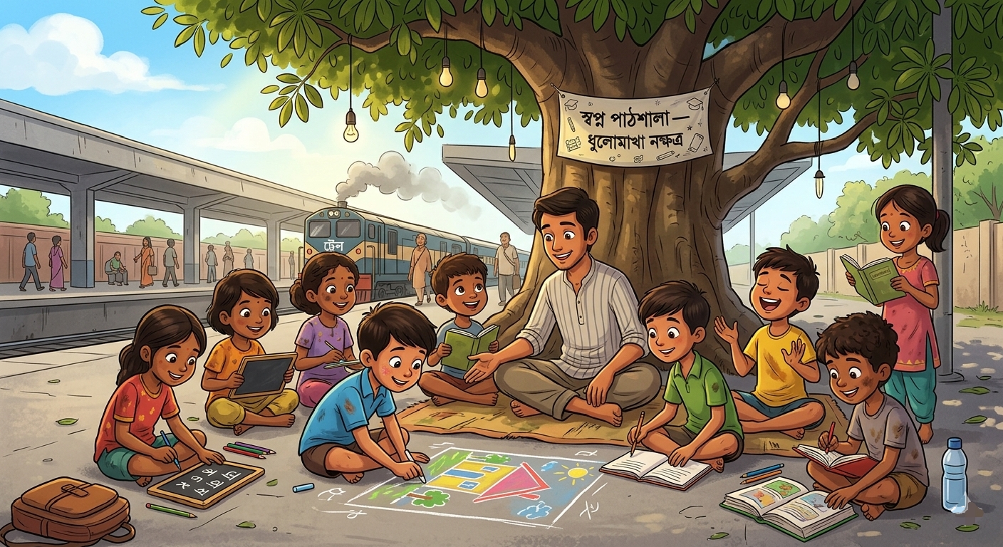 স্টেশনের ‘ধুলোমাখা নক্ষত্র’ ও এক নিঃস্বার্থ ভালোবাসার উপাখ্যান: যেখানে পথশিশুরাই পরম আপন